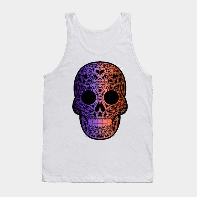 Calavera Tribal Tank Top by Eikia